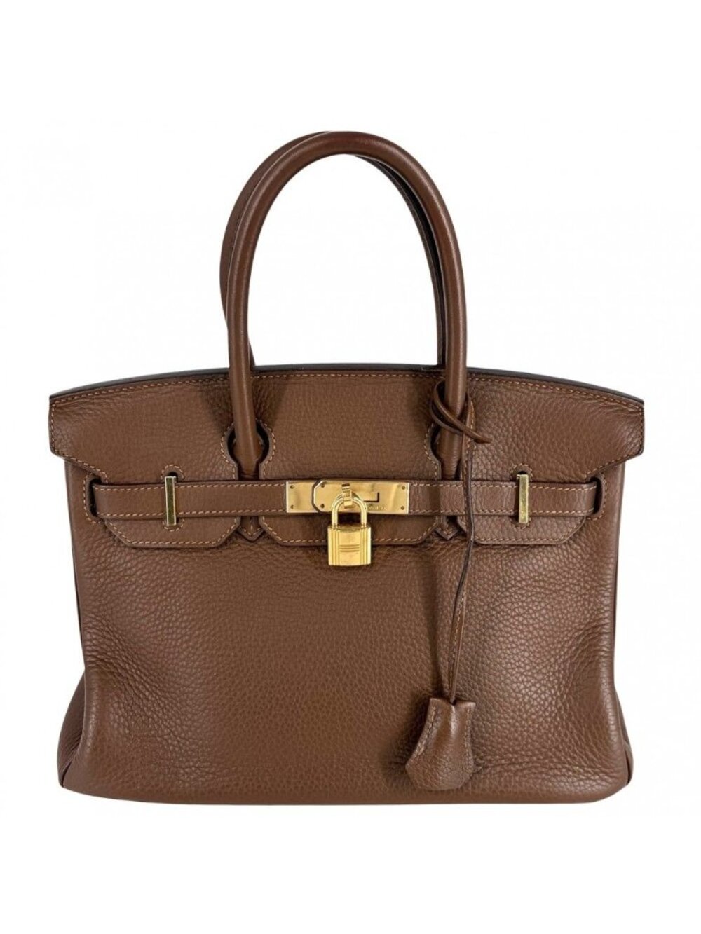 Hermes Handbag Birkin 30 Retourne Leather Brown Gold